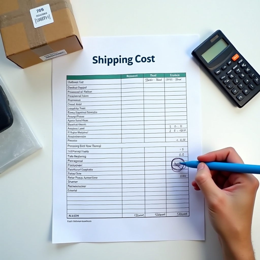 Spreadsheet with return shipping costs and restocking time calculations
